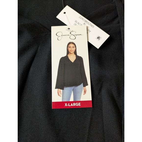 NEW Jessica Simpson Blouse Womens XL 'Leslie Boho' Woven Flowy Bell Sleeve - Picture 5 of 10